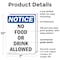 Signmission No Food Or Drink Allowed, 7 in W x Rectangle, Plastic OS-2PACK-NS-P-710-V-14578 - alternate 2